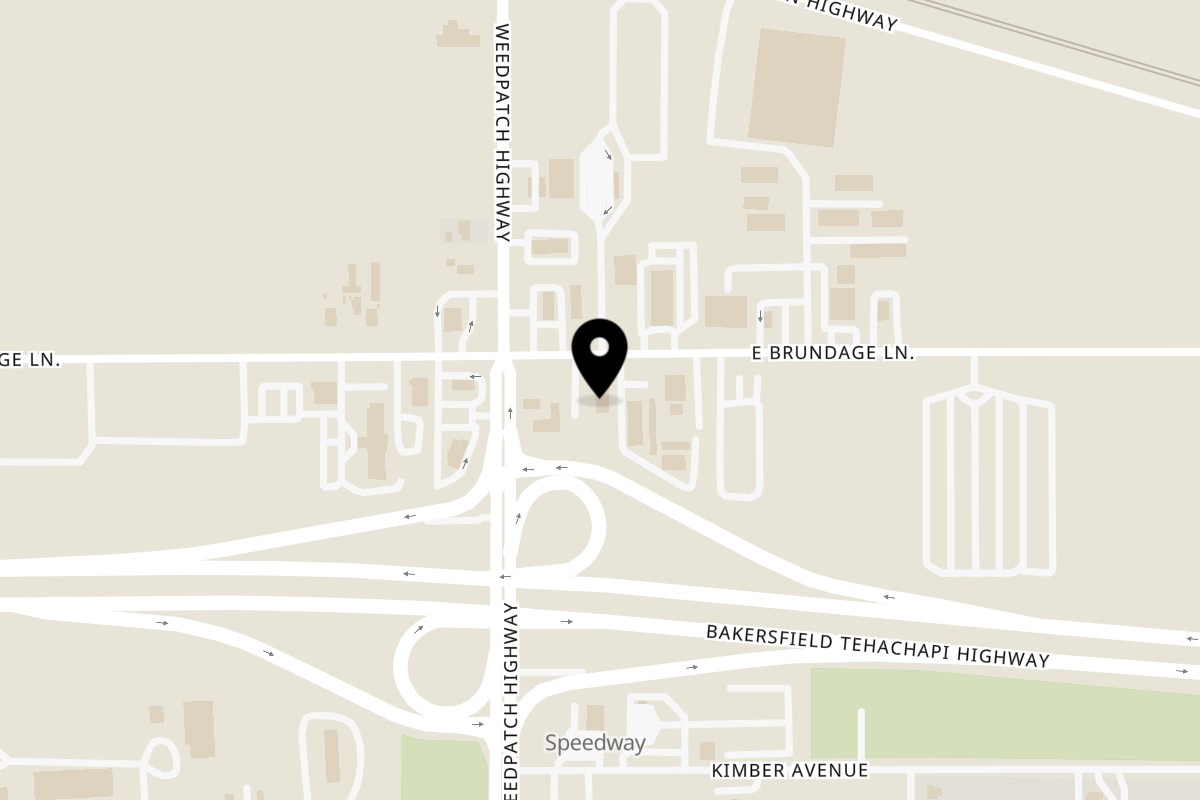 Map showing the location of Golden Ox Brundage Golden Ox Brundage on 8149 E Brundage Ln in Bakersfield